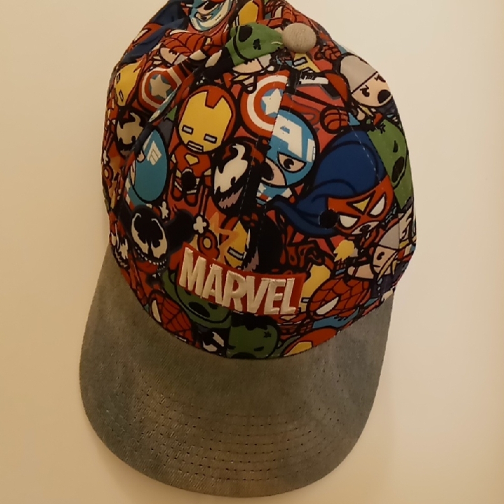 Marvel Multicolor Superhero Baseball Cap with Gray Bill